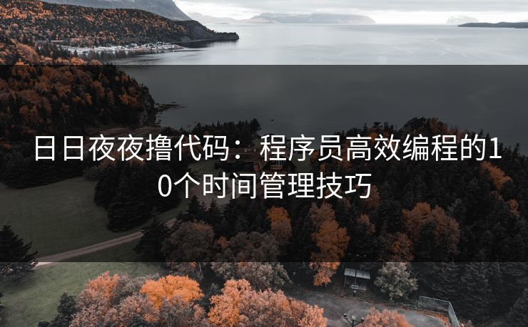 日日夜夜撸代码:程序员高效编程的10个时间管理技巧