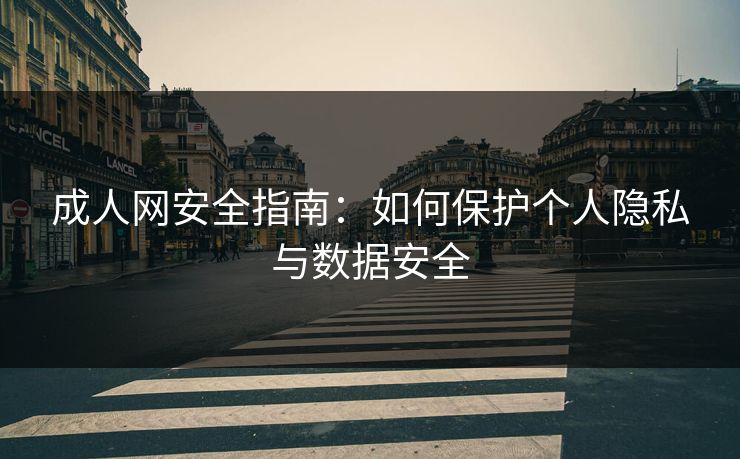 成人网安全指南：如何保护个人隐私与数据安全