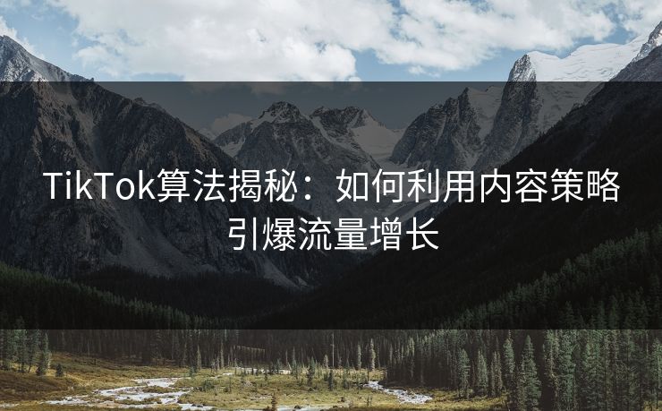 TikTok算法揭秘：如何利用内容策略引爆流量增长
